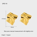 Dimensioni dettagliate degli orecchini a onde dorate con specifiche di peso e misura - Stile Geometrico Stropicciato Oro (DFE119)