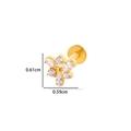 Piercing fleur en titane doré avec pierres de zircon et tige à filetage interne - 3# Style Cluster de Fleurs Doré