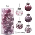 30-piece set of 6cm purple and pink Christmas ornaments with glitter and sequins - 6cm 30Pcs/Pack / Pink