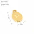 Oval PVD 18K gold plated stainless steel letter P pendant charm DIY jewelry - Letter P(ZA2254G-P) / Pendant Only / Gold