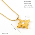 18k gold plated stainless steel star necklace with crystal pendant for women - Eight-Pointed Star Pendant (ZYG1652)