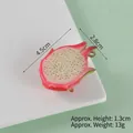Mini-Drachenfrucht-Anhänger aus PVC mit Maßangaben zu Größe und Gewicht für Schlüssel - Drachenfrucht - Ohne Schlüsselanhänger (Mit Ring)