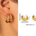 Gold Double Hoop Polished Earrings ZJGE0710