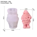 DIY Santa Claus silicone candle mold with finished pink wax figure and size dimensions - Santa Claus