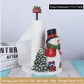 Christmas snowman resin paper roll holder with festive hat and scarf for holiday decor - Snowman Paper Towel Holder
