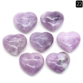 Set of seven heart-shaped purple natural crystal stones with polished finish - Lilac Stone