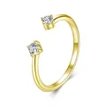 Anello aperto minimalista in argento sterling s925 placcato oro con moissanite - Con un certificato / Oro