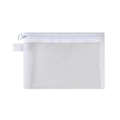 White nylon mesh makeup bag with zipper closure and side loop for portable storage - Medium (19*14cm) / White