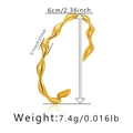 Detail showing dimensions of wave-shaped 18K gold plated brass cuff bracelet - Polished Wave
