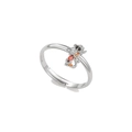 Silver dragon-shaped open ring with colorful micro-set cubic zirconia stones - Silver (JZ00251 White K)