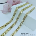 6mm gold-plated Byzantine chain necklace for men made of durable stainless steel - 6mm*60cm / Gold