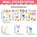 53pcs Easter bunny wall stickers set featuring colorful eggs and flowers for kids room - Easter Rabbit Floral Style (UV24Y11451T_T) / 20x30cm
