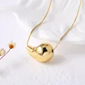 Minimalistische Halskette mit goldener Tropfenanhänger, poliertem Finish und Box-Kette - Wassertropfen Bohnen-Stil