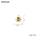 Macro shot of 1cm evil eye pendant with black gemstone and gold-plated ring finish - BP00022B1-Gold Ring Black Zirconia