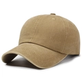 Casquette de baseball classique en coton délavé kaki avec design vintage à six panneaux - Réglable / Beige Foncé