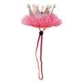 Corona de cumpleaños de encaje rosa para perros con lentejuelas y perlas blancas - Rojo Sandía
