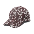 Vintage-Baseballkappe mit Paisley-Muster in Creme und Rot aus Jacquard-Baumwolle - 58cm / Burgunderrot