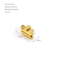 Bubble letter F pendant in 18K gold plated stainless steel with 9.7mm height - Letter F / Gold