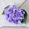 Single Stem Hydrangea with Leaves Light Purple