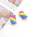 Colorful resin marshmallow charm with metal loop for DIY jewelry and keychains - Rose Red Blue Yellow Marshmallow