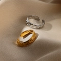 Detailed shot of hammered gold and silver irregular textured adjustable rings on fabric - JZ7141 Irregular Hammered / Silver