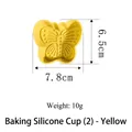 Stampo da forno in silicone giallo a forma di farfalla con trama, misura 7,8x6,5 cm - Forma di Farfalla-Giallo