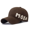 Dark brown baseball cap featuring beige MORA 3D embroidery on a twill cotton fabric - Adjustable / Brown