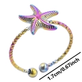 Dettaglio dell'anello stella marina arcobaleno con diametro 1,7 cm e fascia aperta - Arcobaleno