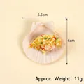 Realistic garlic scallop food model keychain measuring 5.5cm by 6cm and weighing 11g - Low Garlic Scallop - No Hook