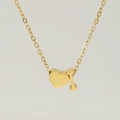 Collier minimaliste plaqué or 18K avec pendentif cœur et lettre I sur chaîne maille - Lettre I(I) / Or