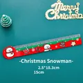 Christmas snowman themed red 15cm ruler with festive illustrations on dark green background - 15CM / Snowman