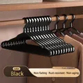 Aluminum alloy clothes hanger in black finish with non-slip coating 41x20.5x1.5cm - Black【1.2cm】