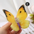 Elegant butterfly claw clip in translucent yellow and purple with natural wing patterns - Bright Yellow