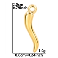Pendentif piment en acier inoxydable plaqué or 18k 2,0 cm pour la création DIY - Doré