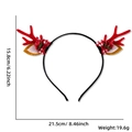 Christmas reindeer antler headband with red berries and bowknot, size 21.5x15.8cm - Red Antler Bowknot Floral Headband