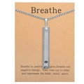 Silver mindfulness breathing whistle necklace with lotus engraving on a brown card - Lotus / HX01 (No Card) / Frosted Steel