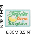 Tequila lime & Sunshine embroidered patch for bags and jackets with colorful thread details - Style 7 (TEQUILA LIME SUNSHINE)