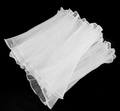 White pleated mesh flower wrap with pearl edge detail for romantic gift bouquets - Pearl Wave Mesh - White (Double Pearl Edging)