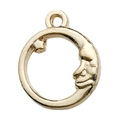 Ciondolo vintage luna e stella in oro KC per gioielli fatti a mano e portachiavi - Anello Stella Luna