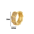 Vergoldeter Knorpel-Ohrring aus Kupfer mit funkelnden Zirkonia-Steinen, Höhe 1,5 cm - Einfacher Pavé-Zirkonia Stil