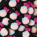 Handmade crochet doll heads with pink faces and blue hair accessories in a bulk pile - MENGSI Fish Hairpin Dumpling