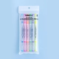 Set da 6 evidenziatori pastello a doppia punta in astuccio trasparente per ufficio - Colori Scuri 6 Pezzi