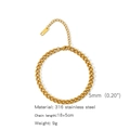 5mm Cuban link chain bracelet in 18K gold plated 316 stainless steel with size specs - Curb Chain (ZHSLG14)
