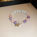 Colorful-Cat's Eye Stone Crystal Butterfly Elastic Bracelet