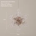 Fiocco di neve in acrilico da 13cm con paillettes oro champagne per decoro albero Natale - Fiocco di Neve (WL2022-62)
