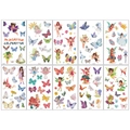 Set of 10 glitter butterfly and fairy temporary tattoos in watercolor style HXZ series - Glitter Flower Fairy Series A-10 Sheets