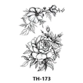 Waterproof temporary tattoo sticker featuring black and white sketch flower roses TH-173 - Th-173 / 210*148mm