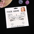 Face Gems stickers set with clear crystal rhinestones for stage makeup decoration - 165*155mm / White