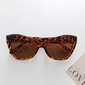 Vintage Katzenaugen-Sonnenbrille mit Leopardenmuster-Rahmen und braunen Gläsern - Leopardenmuster