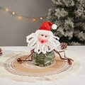 Sac cadeau Père Noël avec cordon de serrage, base verte imprimée et bonnet rouge - J-4 Sac avec Impression en Anglais Père Noël